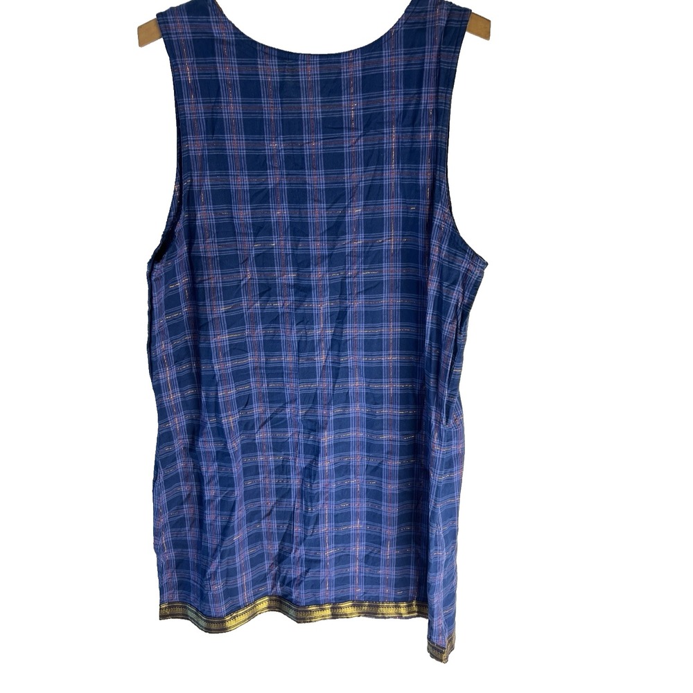 Vtg Lemon Grass Plaid Gold Jumper Dress Women M Prairie Comfy - Picture 2 of 13